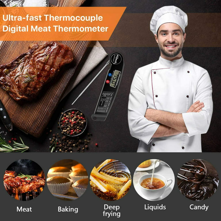 Yieryi Digital Food Thermo meter Meat Cooking Kitchen Thermo meter BBQ  Grill Temperature meter for Cooking Baking milk
