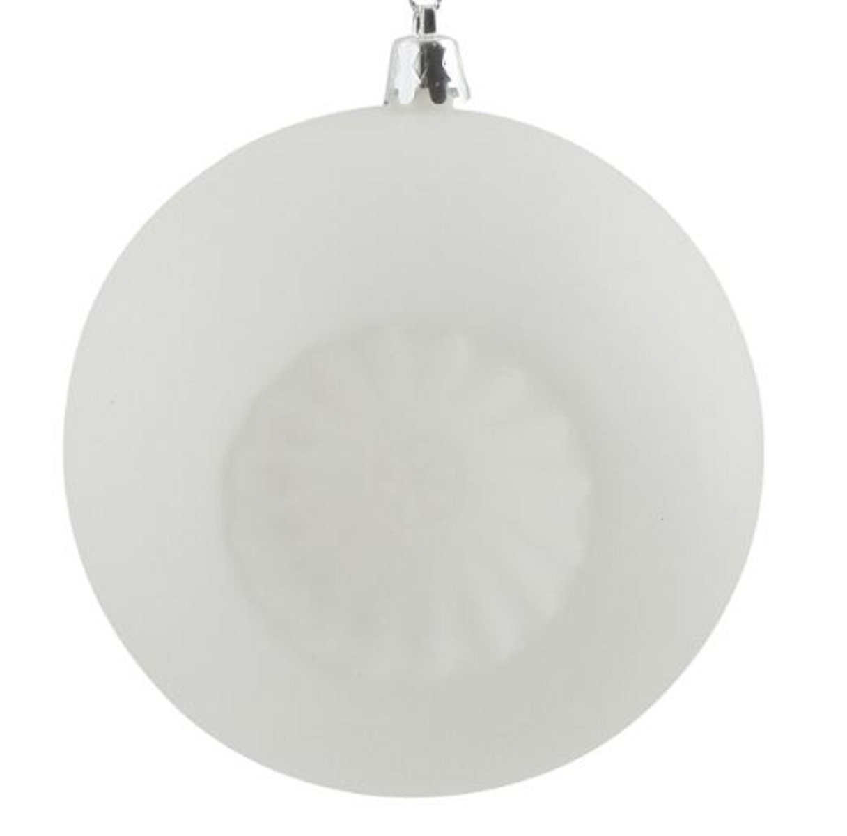 6ct Matte Winter White Retro Reflector Shatterproof Christmas Ball Ornaments 4"
