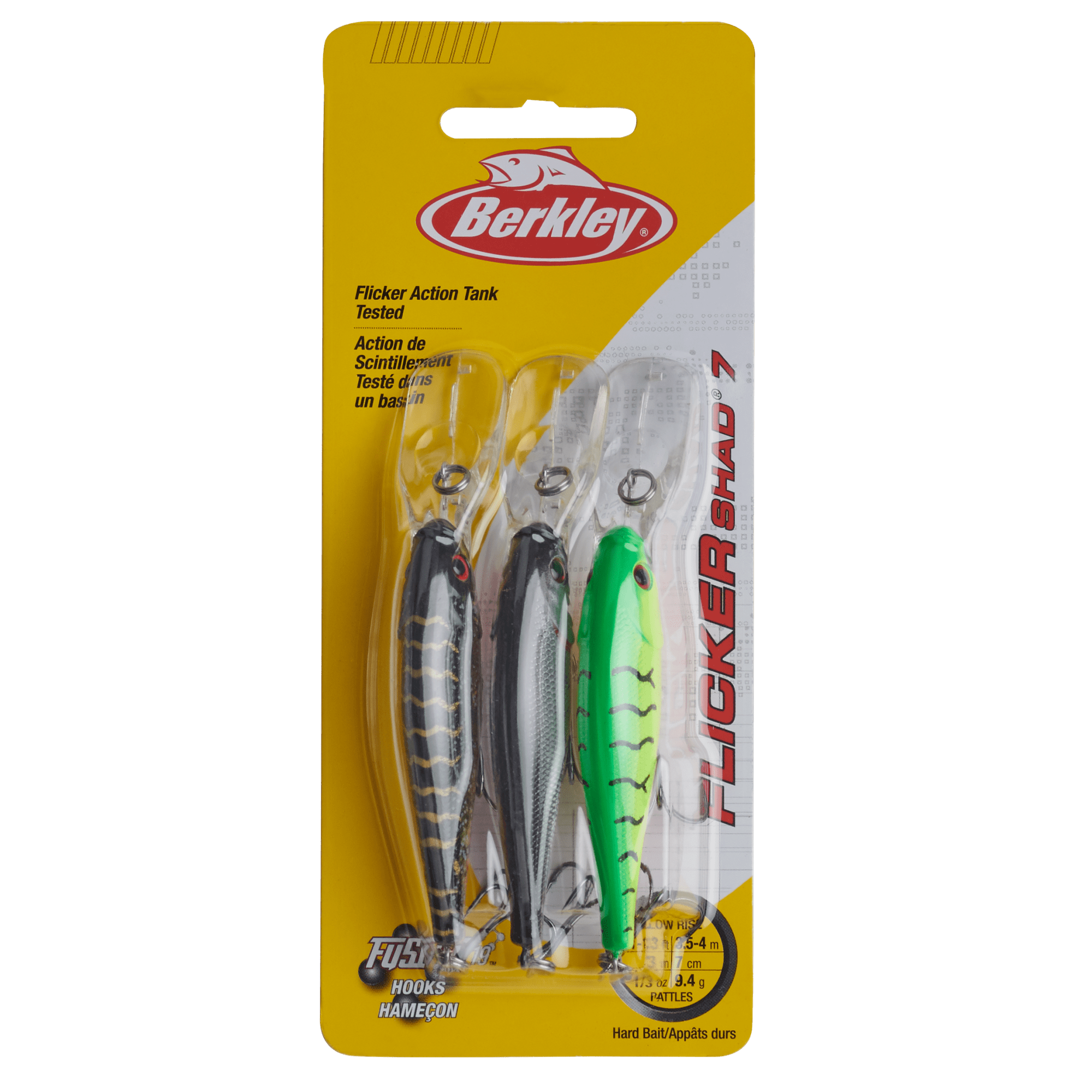 Berkley Flicker Shad Fishing Lure 3 Pack, Assorted Colors