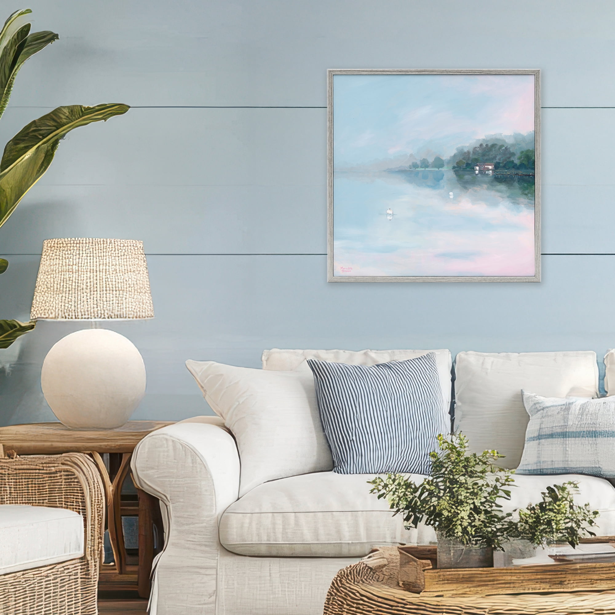 Stupell Industries Morning at Lake Windermere Gray Framed Giclee Art, design by Meredith Howse