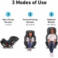 thumbnail image 2 of Graco TriRide 3 en 1 Asiento de coche convertible – Modo de reerzo de espalda alta, hacia adelante y hacia rás, adecuado desde recién nacido hasta preescolar, perfecto para viajes largos en color, 2 of 5