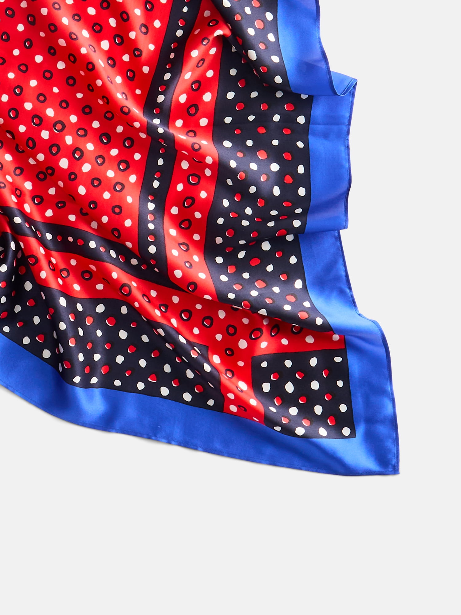 Free Assembly Women's Silk Print Scarf, Royal Crew