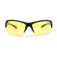 thumbnail image 2 of Xloop Mens Night Driving Blue Light Filter Half Rim Plastic Sport Sunglasses Shiny Black - Yellow, 2 of 4