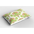 thumbnail image 2 of Ambesonne Damask Pillow Sham 2 Pack, Green Foliage Eastern, 26"x20", Green Coral Pale Mauve, 2 of 3