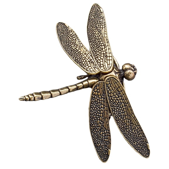 PAMINGONO Brass Dragonfly Decoration Mini Brass Dragonfly Statue Light Brown 1Pack