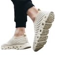 thumbnail image 3 of Men's Knit Shoes S𝗅ip On Laceless Sneakers Breathable Lightweight Athlet𝗂c Shoes Comfortable Outdoor Sports Shoes Soft Cushion Sole Casual L𝗈afers Shoes for Summer and Autumn, 3 of 9