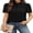 Black, variant on Womens Summer Tops Puff Sleeve Shirts Mock Neck Pleated Business Work Blouses Casual Summer Workout Outfits