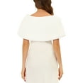 thumbnail image 3 of MODA NOVA Juniors Wedding Faux Fur Cropped Shrug Shawl with Bowknot Satin Ribbon White L, 3 of 5