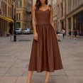 thumbnail image 2 of Einccm Women's Vacation Dress, Casual Short Sleeve Crewneck or Backless Tie Strap V Neck Style, Flowy a Line Silhouette, Lightweight Polyester for Beach Holiday, 2 of 9