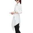 thumbnail image 2 of sunsanly Women Shirt Long Sleeve All Match Loose Commute Mild-length Dressing Up Polyester Irregular Tied Belts Lady Shirt Female Clothing, 2 of 8