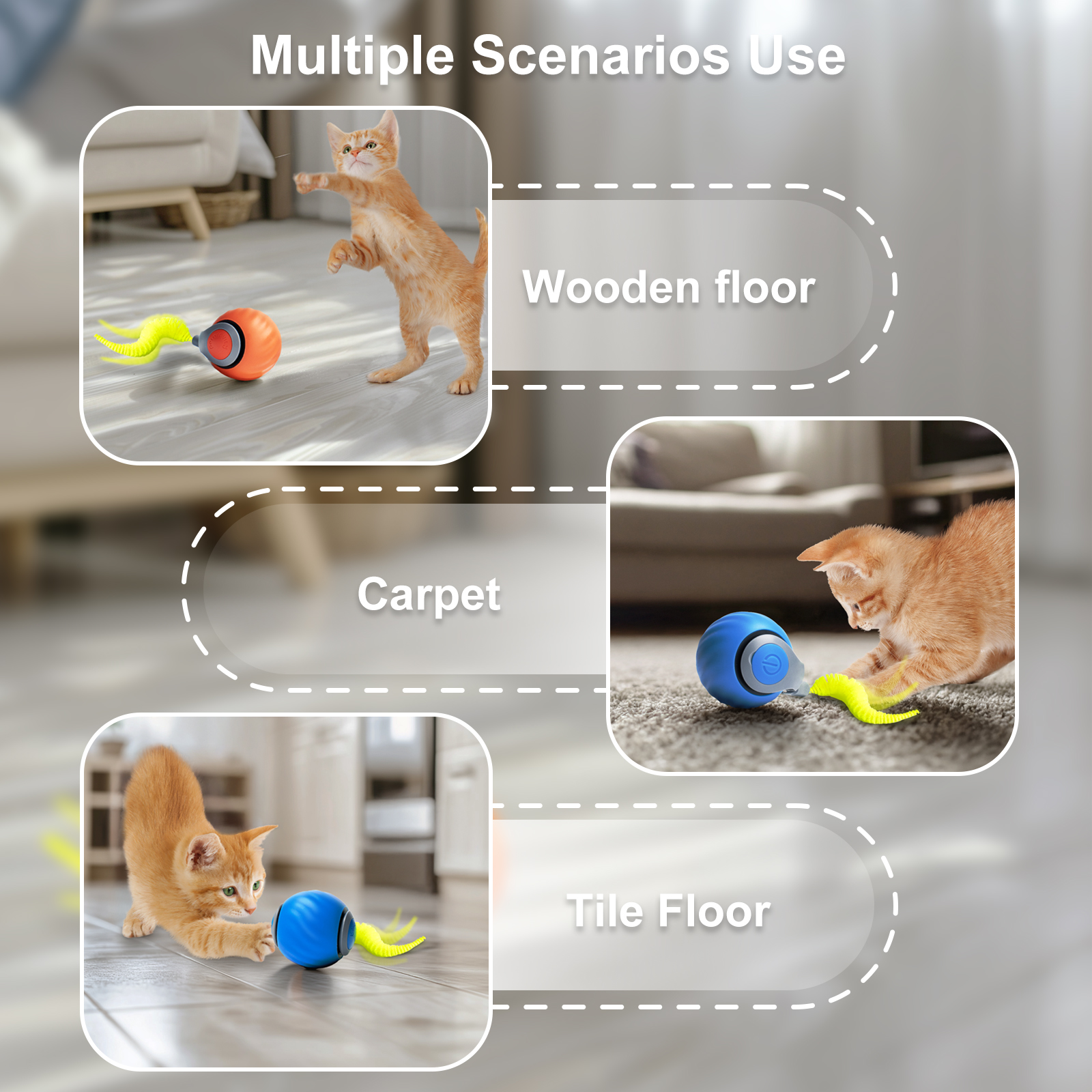 Risehigh Smart Interactive Cat Toy Ball, 2-Pack photo 4