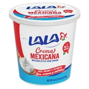 LALA Crema Mexicana Sour Cream, Refrigerated, 24 oz Tub