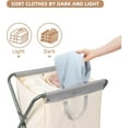 thumbnail image 2 of STORAGE MANIAC 125L Laundry Hamper with Wheels, Rolling Laundry Basket, Heavy Duty Laundry Sorter with Removable Bag, Folding X Frame Laundry Organizer Cart for Easy to Store, 2 Section, 2 of 7