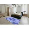 thumbnail image 5 of Ahgly Company Machine Washable Indoor Round Transitional Day Sky Blue Area Rugs, 5' Round, 5 of 7