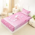 thumbnail image 4 of Castle Fairy Pink Glitter Letter S Twin Sheet Sets 3pcs for Girls,Cartoon Bow Bedding, 4 of 6