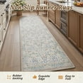 thumbnail image 3 of SIXHOME 2'x6' Floral Runner Rug, Washable Non-Slip Traditional Carpet, Soft Botanical Kitchen Hallway Entryway Rug, Beige, 3 of 7