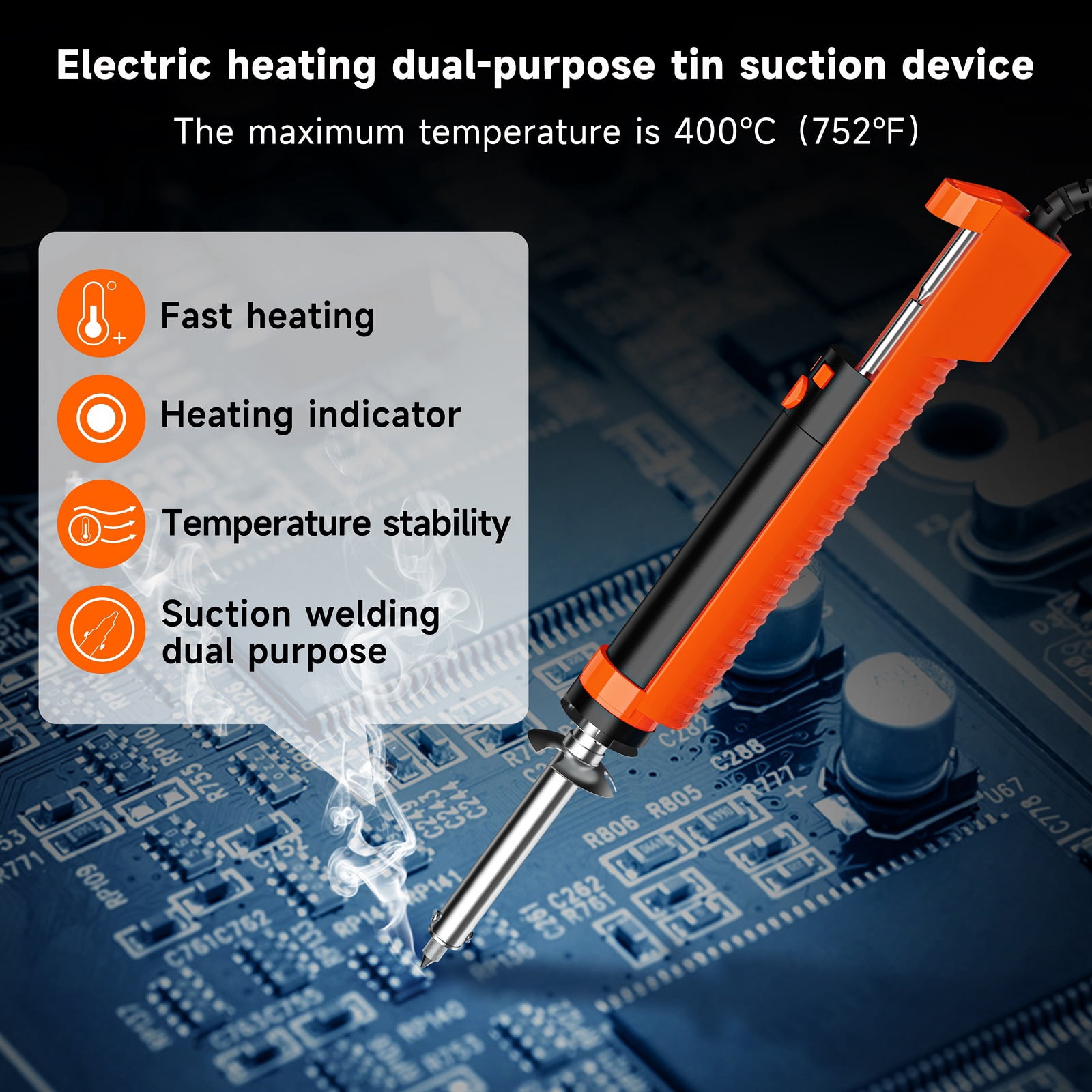 Cheyuez  30-Watt Soldering Iron Kit with Soldering Pump,Cleaning Needle,Soldering Suction Tip
