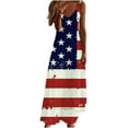 thumbnail image 2 of Edvintorg 4Th Of July Maxi Dresses For Women Clearance Women's Summer Style Beach Dress Independence Day Printed Holiday Strap V-Neck Long Dress, 2 of 5