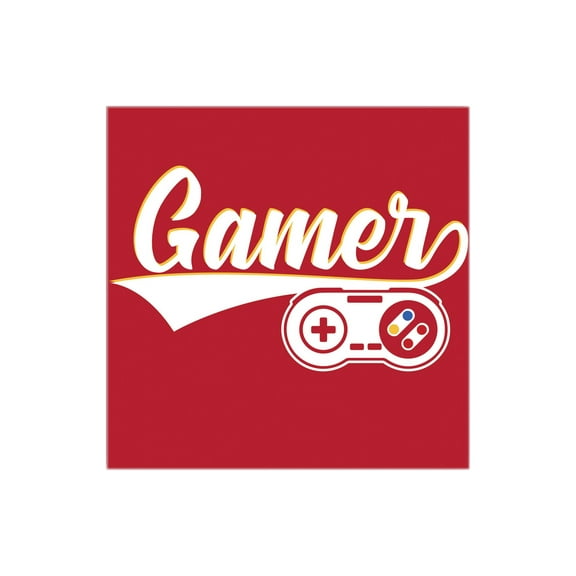 Gamer Red Game Console 12 x 12 Wood Wall Sign Plaque
