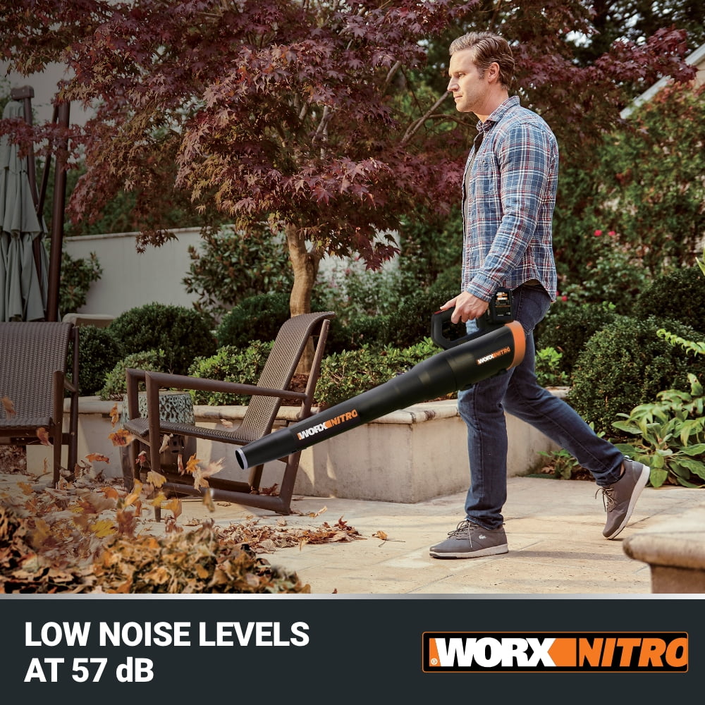Worx Nitro WP925 40V Quiet Tech Leaf Blower & Brushless 15” Cordless String Trimmer Combo Kit (Batteries & Charger Included)