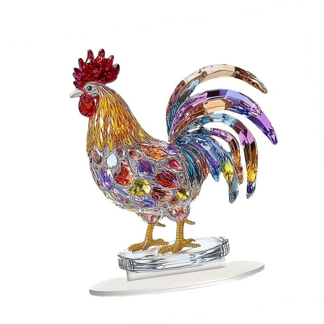 Grooster de letrero acrílico adorno de pollo impermeable placa decorativa creativa con base para estantería decoración del hogar del dormitorio