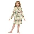 thumbnail image 6 of FORMRS Niños Bathrobe Unisex Hooded Robe Soft Plush Pajamas Sleepwear, Size 7-9T, Retro Green Stars, 6 of 7