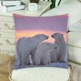 thumbnail image 3 of MKHERT Polar Bear Family Throw Pillowcase Pillow Cover Cushion Couver 18x18 inch, Set of 2, 3 of 3