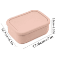 thumbnail image 1 of Silicone Bento Box Adult Leak Proof Travel Reusable Lunch Containers Food Meal Storage Rectangle Bento Lunch Boxs Freezer Safe YH-1008-Pink 1, 1 of 6