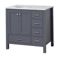 thumbnail image 4 of Horizon 36" Bathroom Vanity with Marine Gray Cabinet and Engineered Carrara Top, 4 of 6