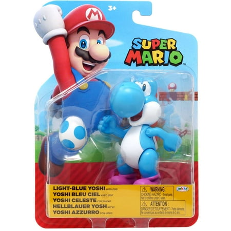World of Nintendo Wave 40 Light Blue Yoshi Action Figure (with Egg)