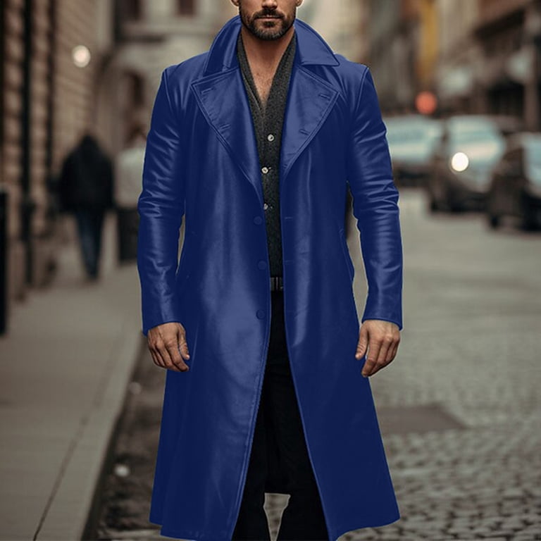 Jacket for Men,Men's Fall Solid Color Lapel Pocket Thin Double