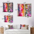 thumbnail image 4 of Designart "Retro Groove Summer Abstract Expressionism" Abstract Painting Framed Wall Art Set Of 2 - Modern Pink Framed Wall Art Set Of 2, 4 of 6