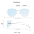 thumbnail image 5 of LifeArt Pure Titanium Frame Glasses/Blue Light Blocking Reading Glasses, Reduce Eyestrain, Stylish for Men and Women(Silver,+2.00 Magnification), 5 of 5