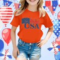thumbnail image 2 of Byoo Tee Shirt for Big Girl American Flag USA Graphic Crew Neck Casual T-Shirt 4th of July Top for Children ，8-9 T, 2 of 4