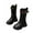 Black, variant on LYHaoo Girls Lace Up Riding Boots Mid Calf Combat Boots PU Leather Side Zipper Boot Sizes 10.5 Black(4-4.5 Years)