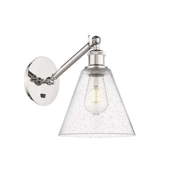 317-1W-PN-GBC-84-LED-Innovations Lighting-Athens - 1 Light Wall Sconce In Industrial Style-12.38 Inches Tall and 8 Inches Wide Polished Nickel Seedy