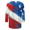thumbnail image 5 of Odbmxy Summer T Shirts Women Fourth of July 3/4 Sleeve Womens Shirts Plus Size Pullover Blue Casual Stars Party Loose Tops, 5 of 5