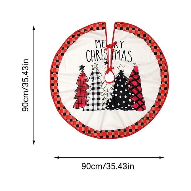 Adornos navideños Falda para árbol de Navidad de 90 cm Falda estampada para árbol Decoración para el árbol de Navidad del hogar