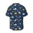 thumbnail image 4 of Goofa Modern Modern Excavator Printed Men's Casual Short-sleeved Shirt,Lightweight Breathable Button-down,Summer Casual men's top,Versatile Fashion shirt-Small, 4 of 7