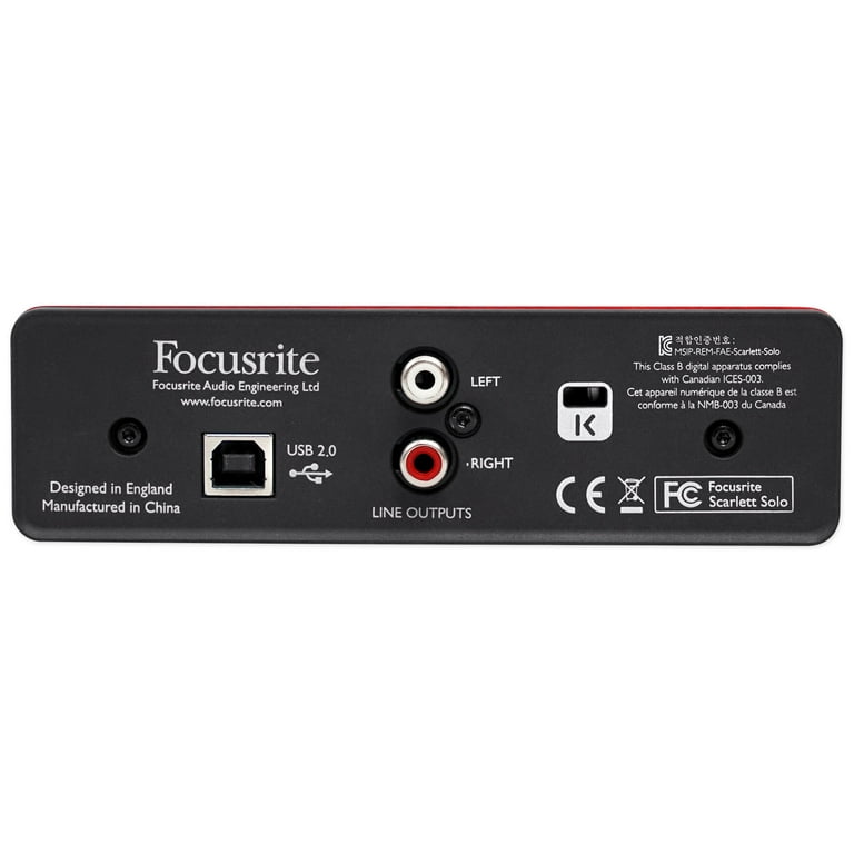 Focusrite SCARLETT SOLO STUDIO USB Recording Interface w/Mic Focusrite SCARLETT SOLO STUDIO USB Recording Interface w/Mic