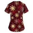 thumbnail image 3 of Garbnen Holiday Scrub Tops for Women Funny Xmas Printed V Neck Short Sleeve Fall Scrub Shirts for Women Nurse Uniform with Pocket S-5XL, 3 of 3