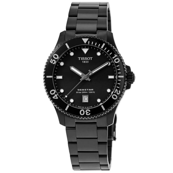 Tissot Seastar 1000 Quartz Black Dial Stainless Steel Men's Watch