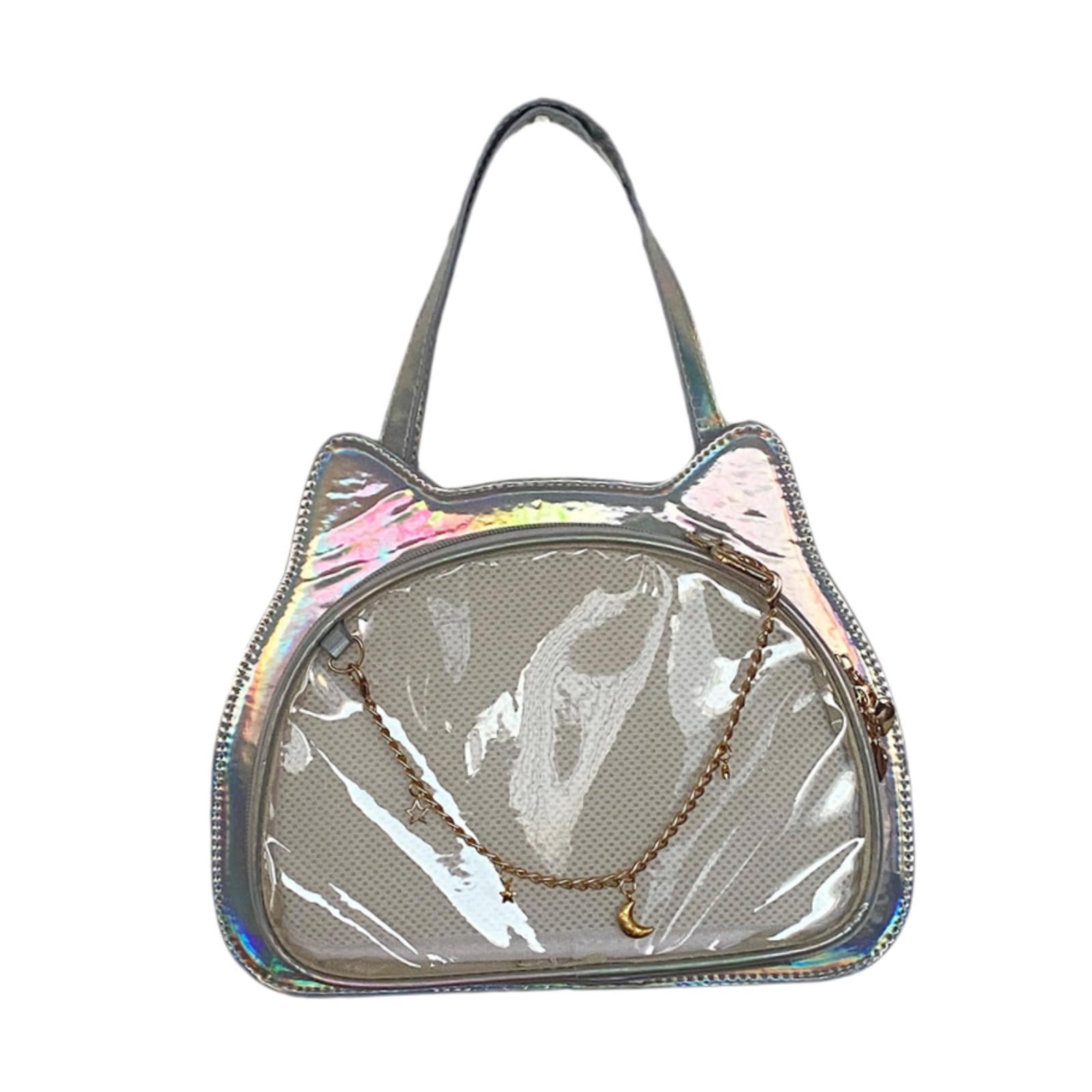 yuksok Cat Shape Shoulder Bag PU Leather Y2K Ita Bag for Ladies Women Birthday Gift