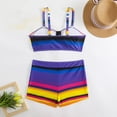 thumbnail image 6 of Qingpeng Women's Plus Size Printed Tankini Set with Wide Straps Two Piece Bathing Suit with High Waist Boyshort Bottom, 6 of 6