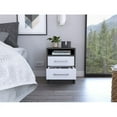 thumbnail image 2 of 2-Drawer 1-Shelf Rectangle Nightstand Smokey Oak and White, 2 of 5