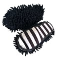 thumbnail image 4 of Pantuflas de microfibra de chenilla, cómodas y portátiles para limpieza. Blanco negro, 4 of 6