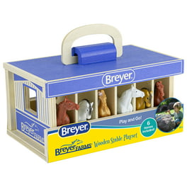 Breyer Horses - Breyer Farms 1:32 Scale Wooden Stable Playset with 6 Horses