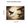 thumbnail image 3 of Crow Canvas Wall Art Gothic Black Bird on Branch Painting Pictures Spooky Forest Full Moon Artwork, 3 of 6