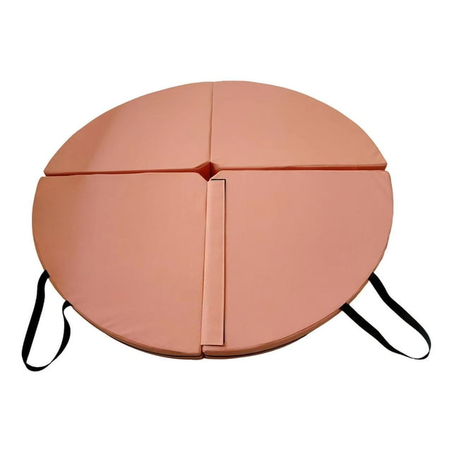Estera de redonda, estera plegable para baile en barra, entrenamiento deportivo, entrenamiento de fuerza para adultos Rosa