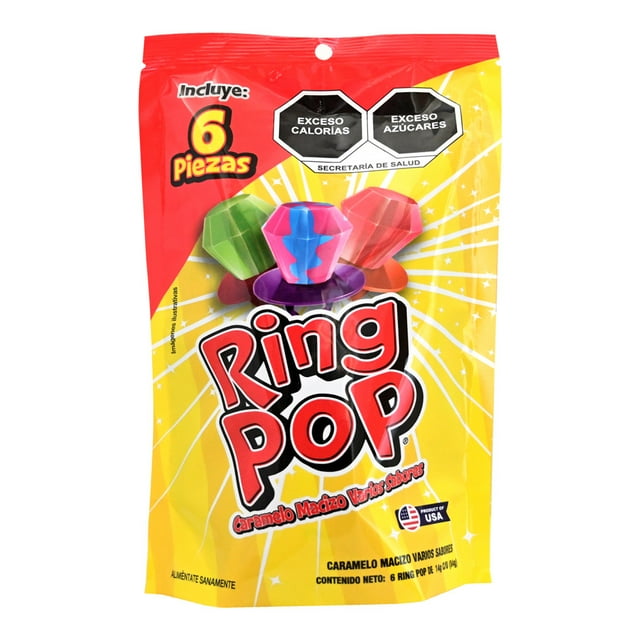 Bolsa con dulces Ring Pop 6 pzs